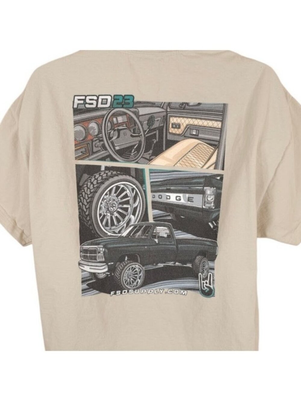 Full Send Diesel T Shirt Mens Size XL Beige FSD23 1st Gen Dodge Cummins Truck